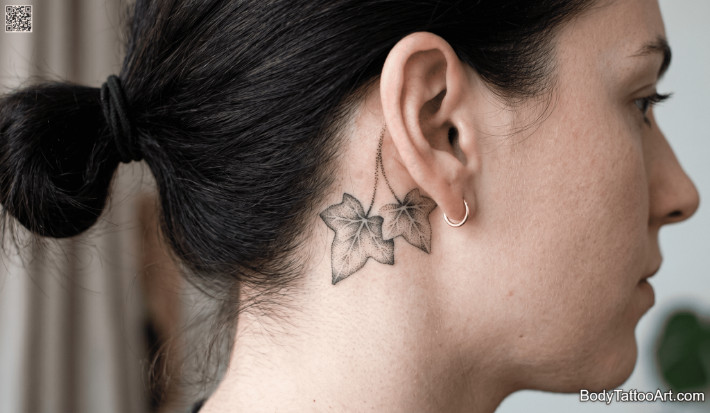 pointillism Ivy Leaf Tattoos