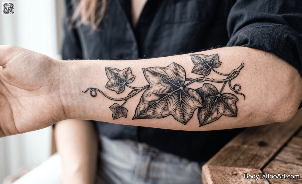 etching Ivy Leaf Tattoos
