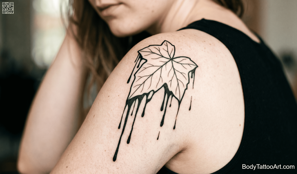 surrealist Ivy Leaf Tattoos