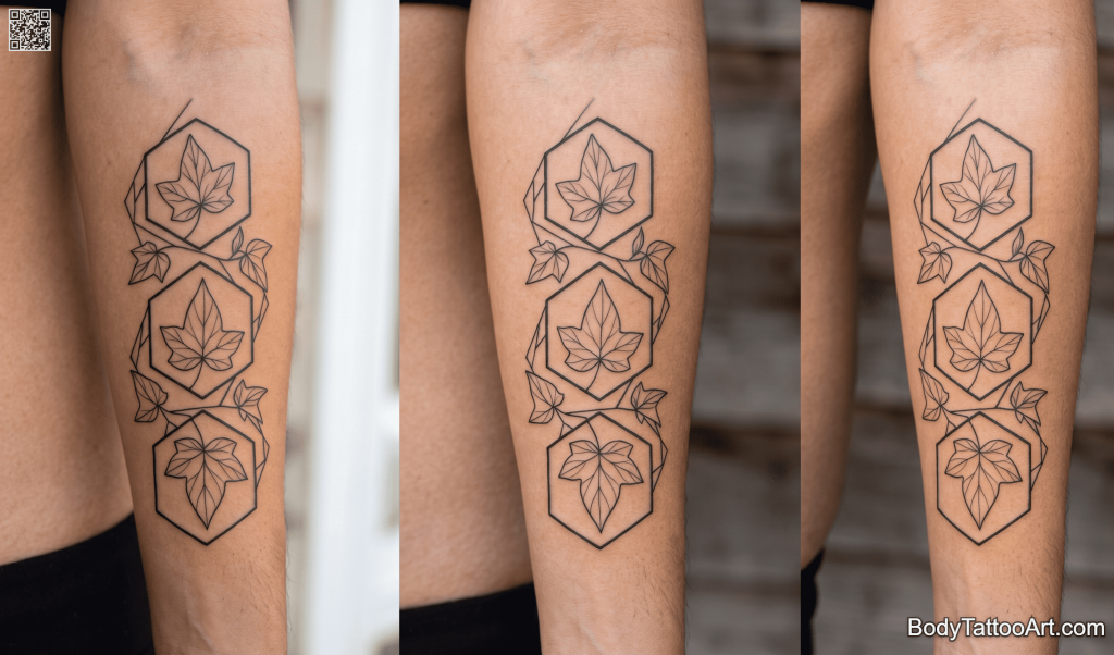fine line hybrid Ivy Leaf Tattoos