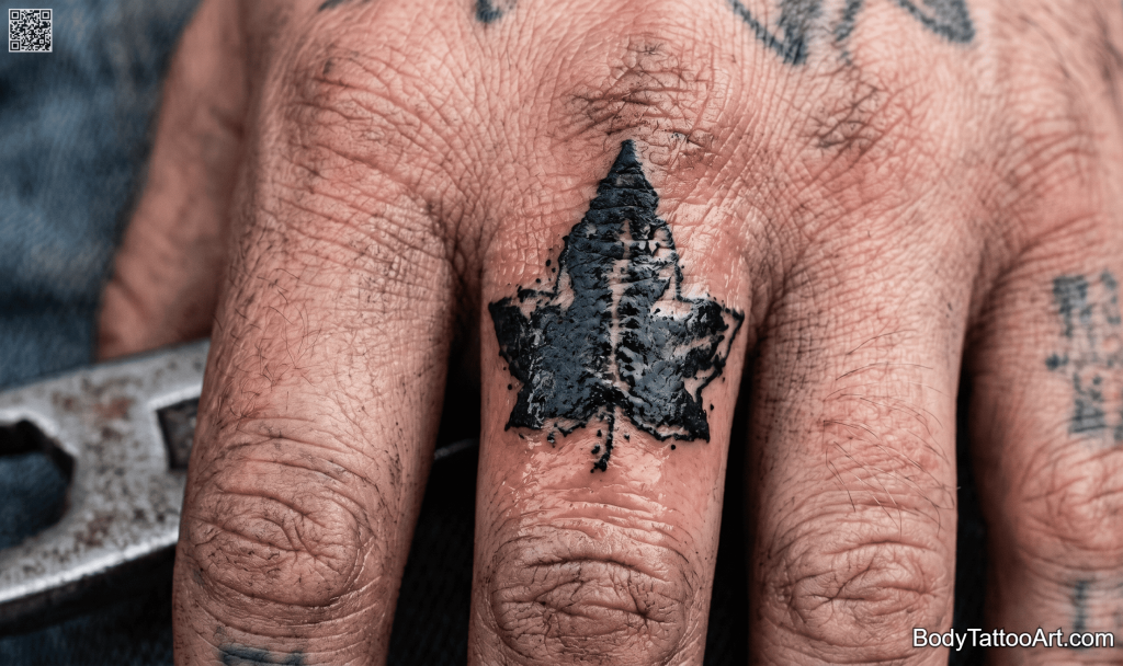 hand-poked aesthetic Ivy Leaf Tattoos