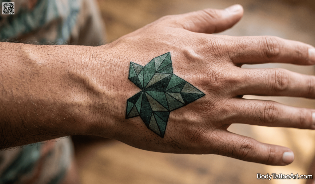 Geometric / abstract Ivy Leaf Tattoos