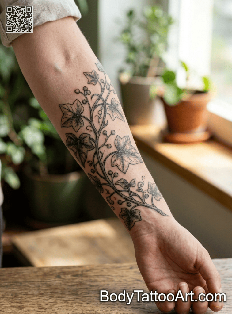 etching Ivy Vine Tattoos