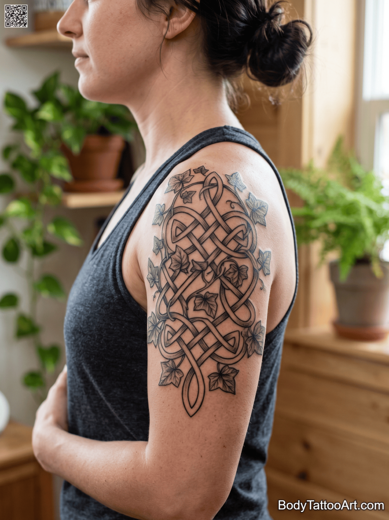 Celtic blackwork Ivy Vine Tattoos