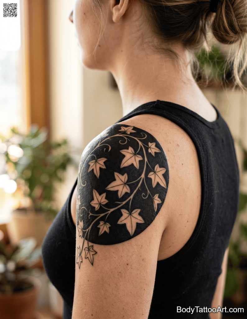 Grey wash fine line Ivy Vine Tattoos