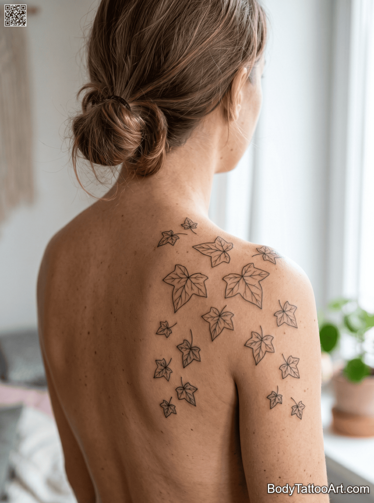  Minimalist fine line Ivy Vine Tattoos