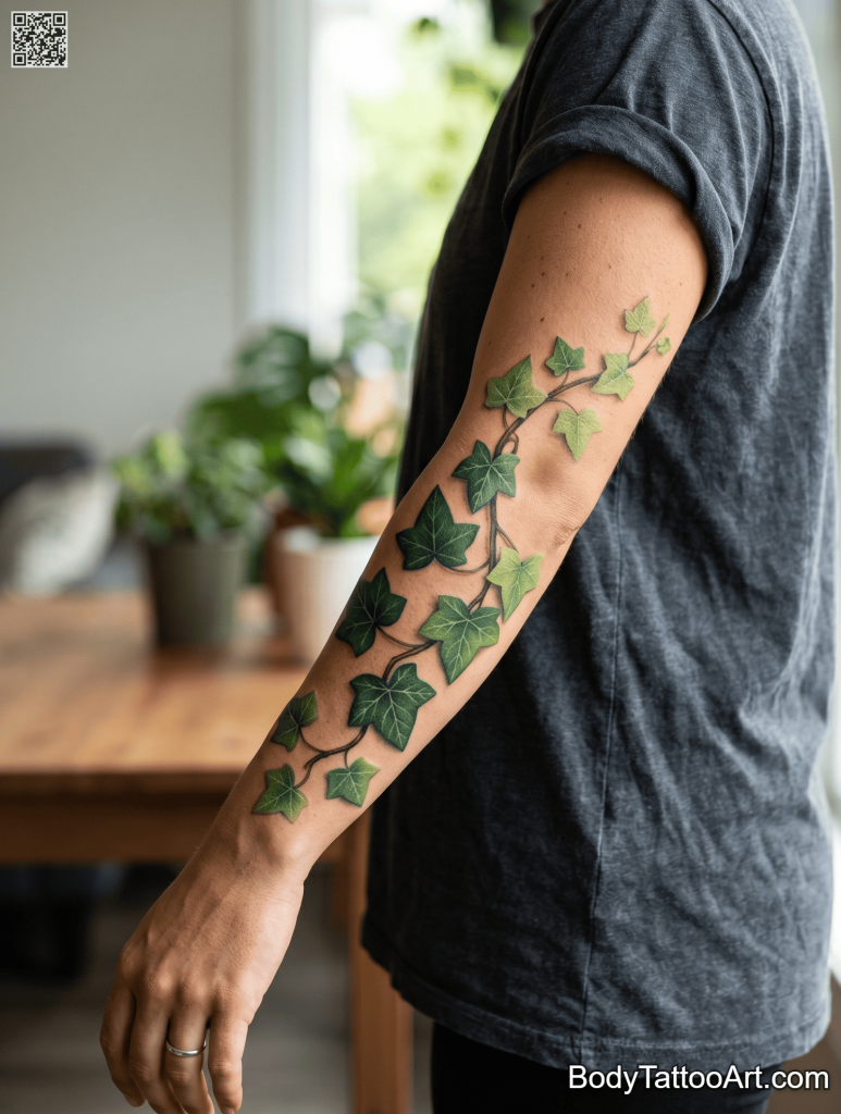 Color realism Ivy Vine Tattoos