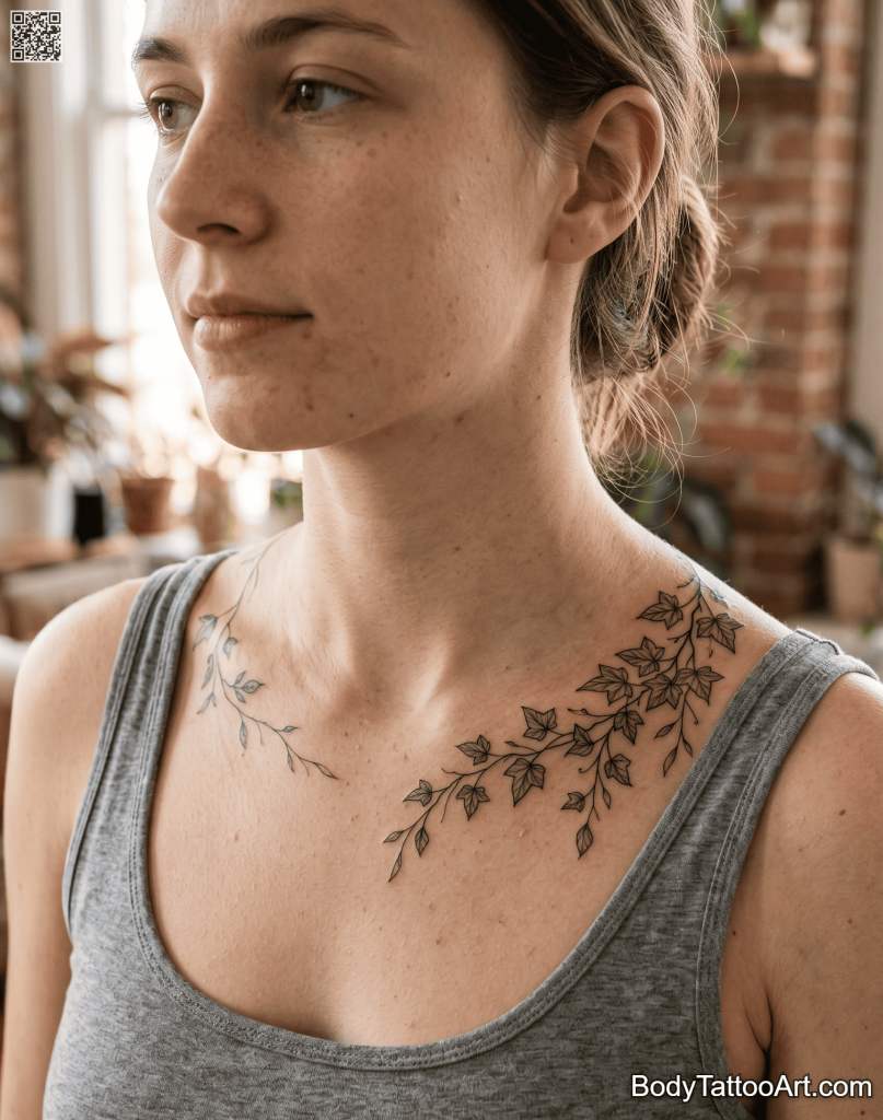 Fine line Ivy Vine Tattoos