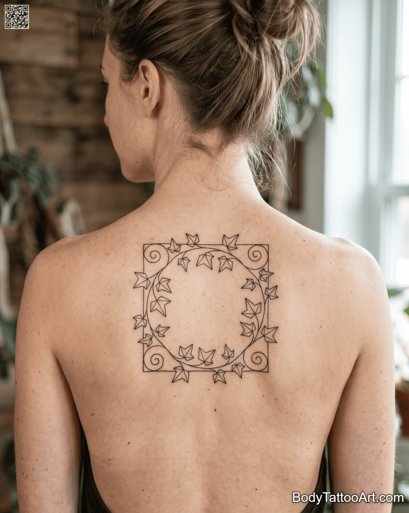 Fine line geometric Ivy Vine Tattoos