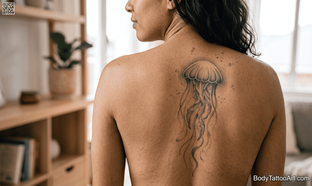 No-outline grey wash Jellyfish Tattoos