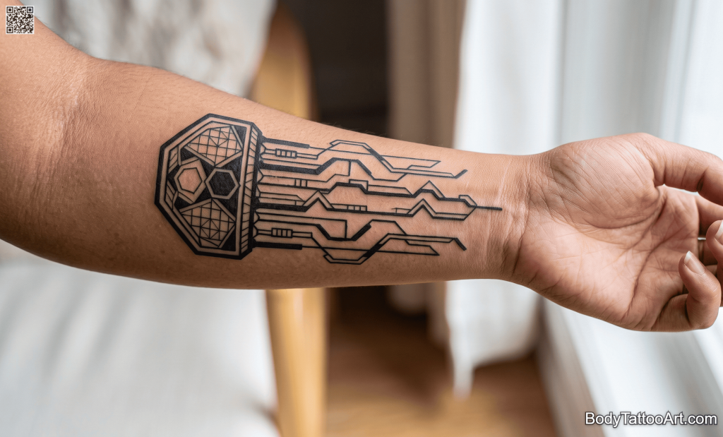 Geometric blackwork Jellyfish Tattoos