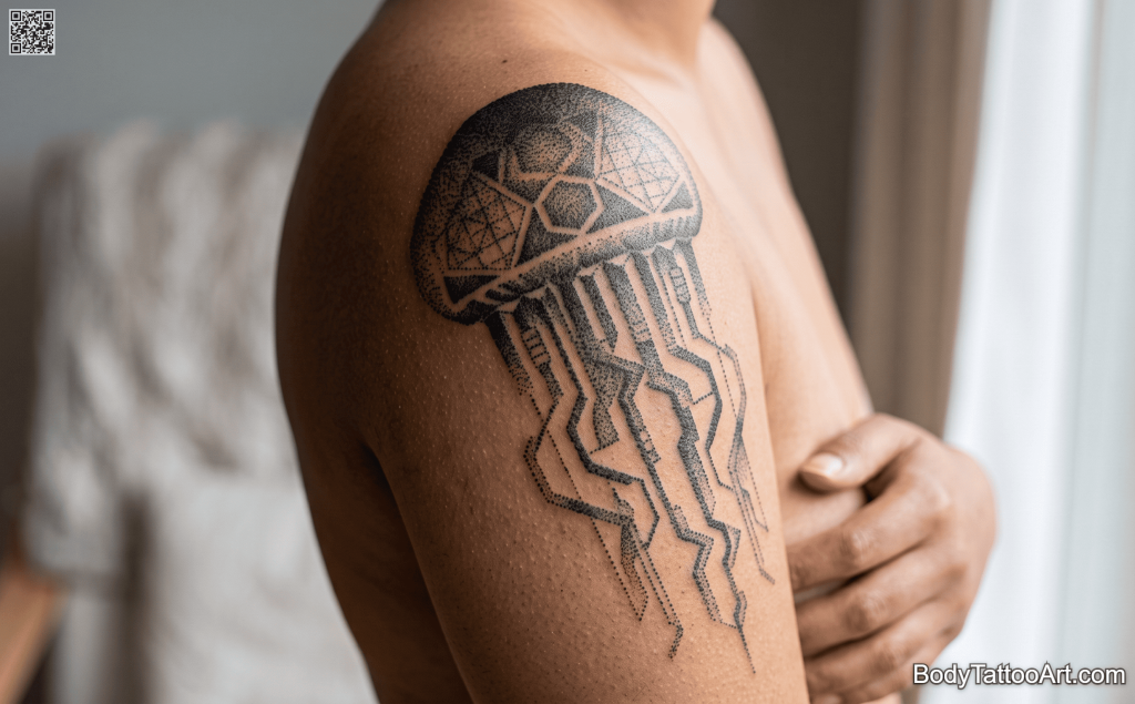  Dotwork Jellyfish Tattoos