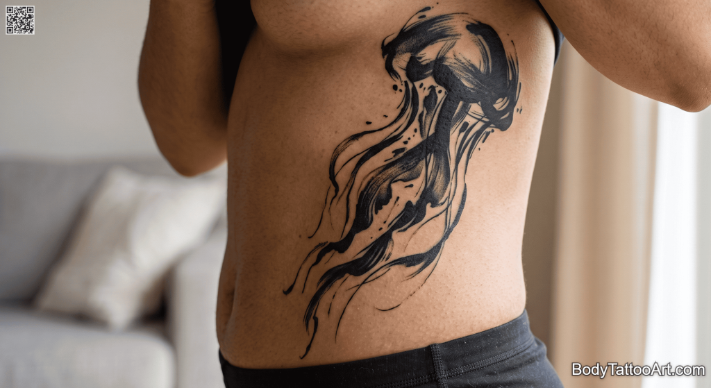 Abstract blackwork Jellyfish Tattoos