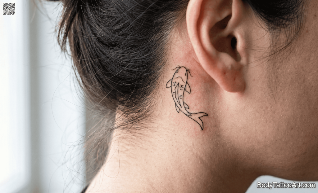 micro tattoo  Koi Fish Tattoos