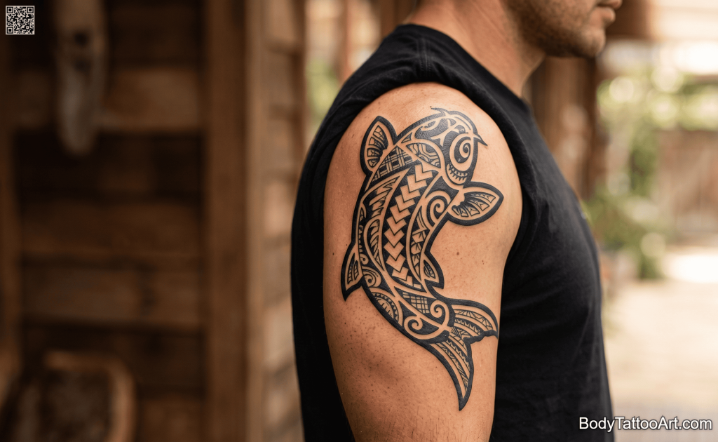 Polynesian tribal  Koi Fish Tattoos