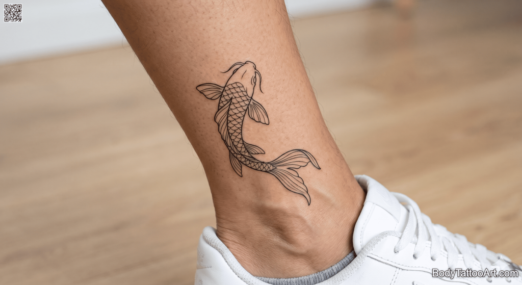  minimalist  Koi Fish Tattoos