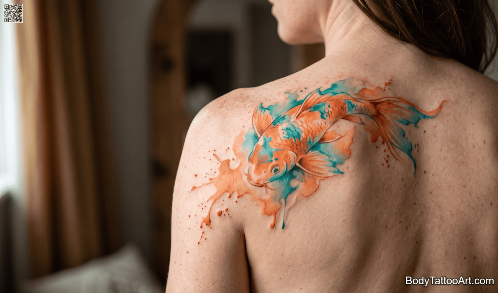 Watercolour  Koi Fish Tattoos