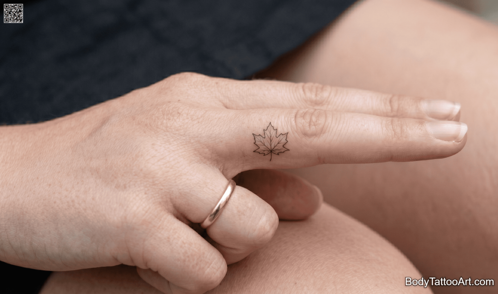 Micro fine line Leaf Tattoos
