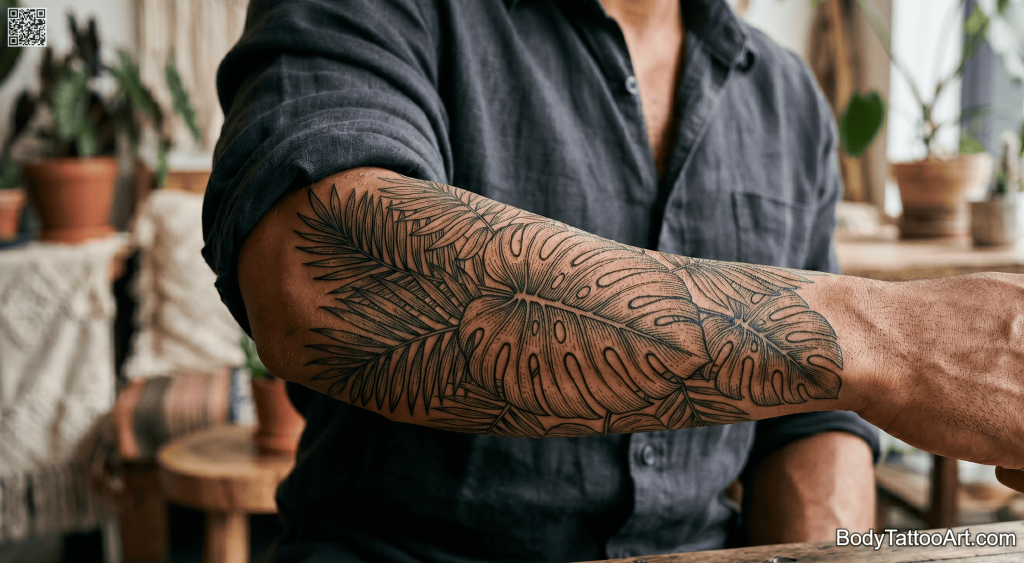Engraving / etching Leaf Tattoos