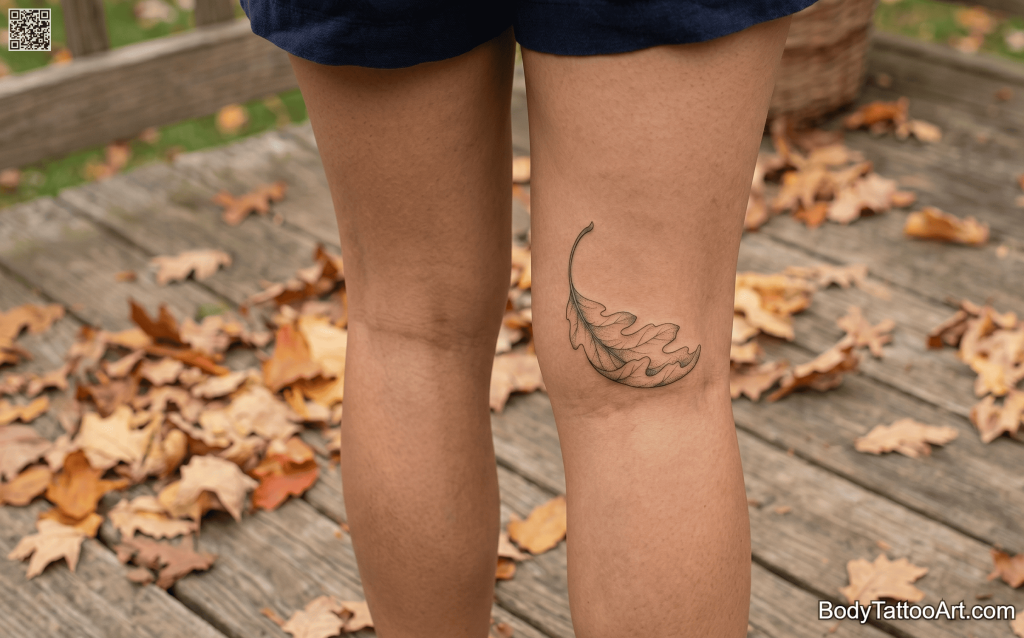 Fine line illustrative Leaf Tattoos