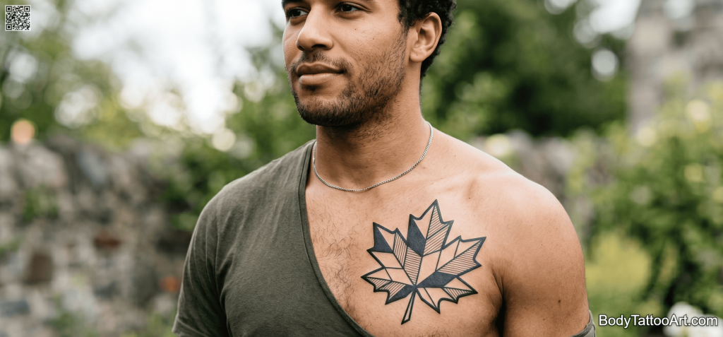 Geometric / abstract Leaf Tattoos