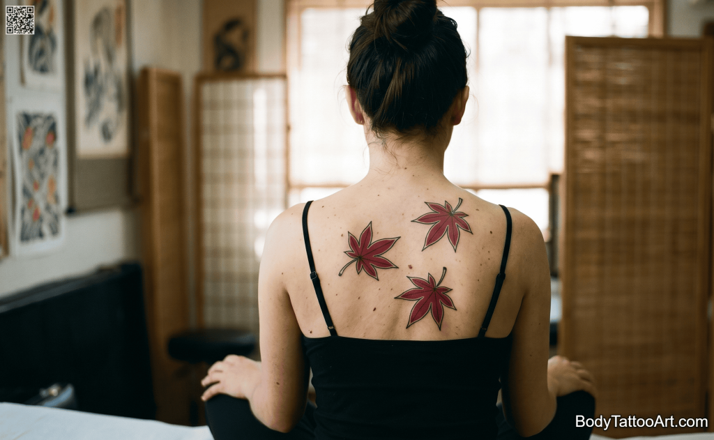 Japanese traditional Leaf Tattoos