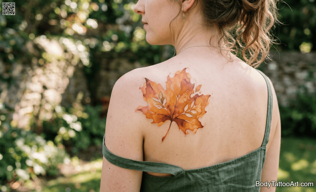 Watercolor Leaf Tattoos