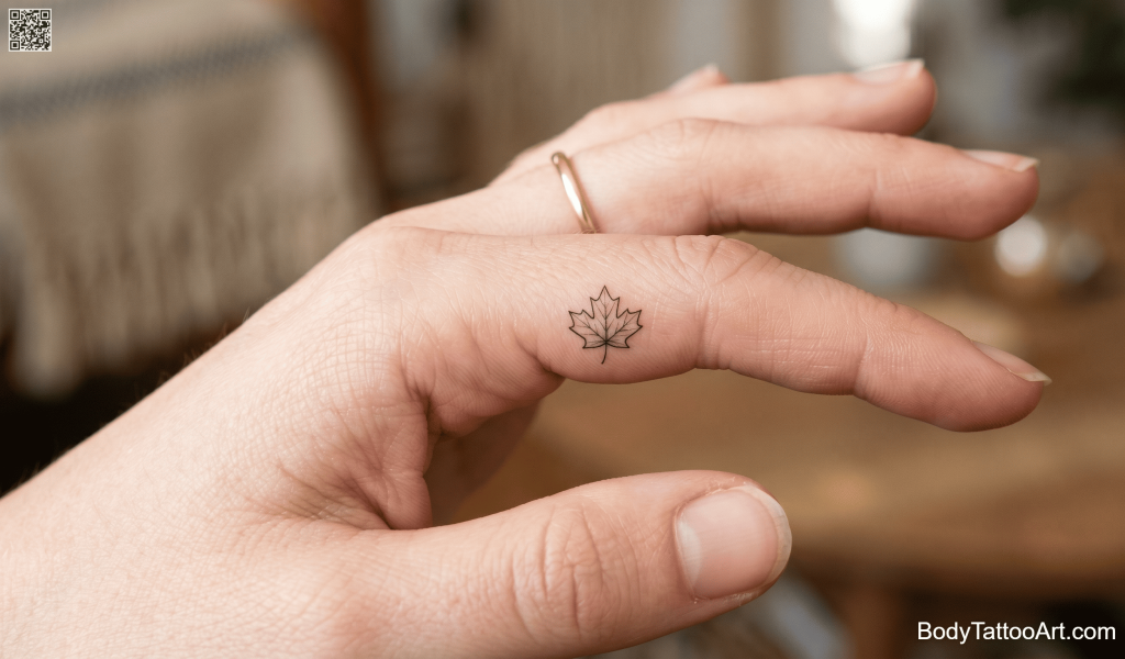 / fine line Maple Leaf Tattoos