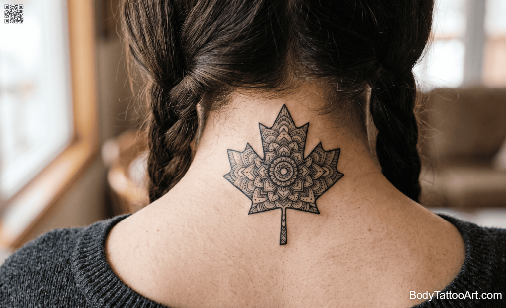 mandala Maple Leaf Tattoos