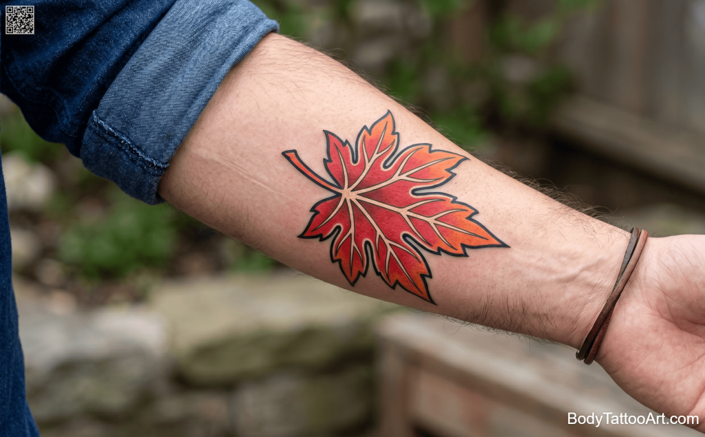  Japanese traditional Maple Leaf Tattoos