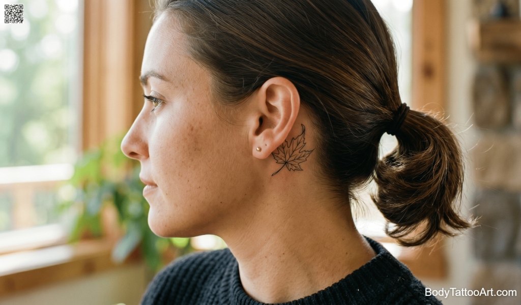 Fine line Maple Leaf Tattoos