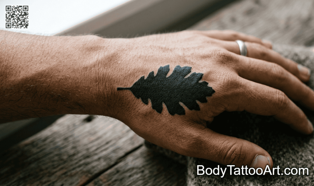  silhouette Oak Leaf Tattoos