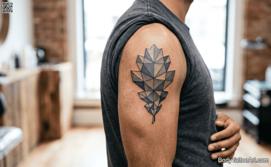 neo-geo Oak Leaf Tattoos