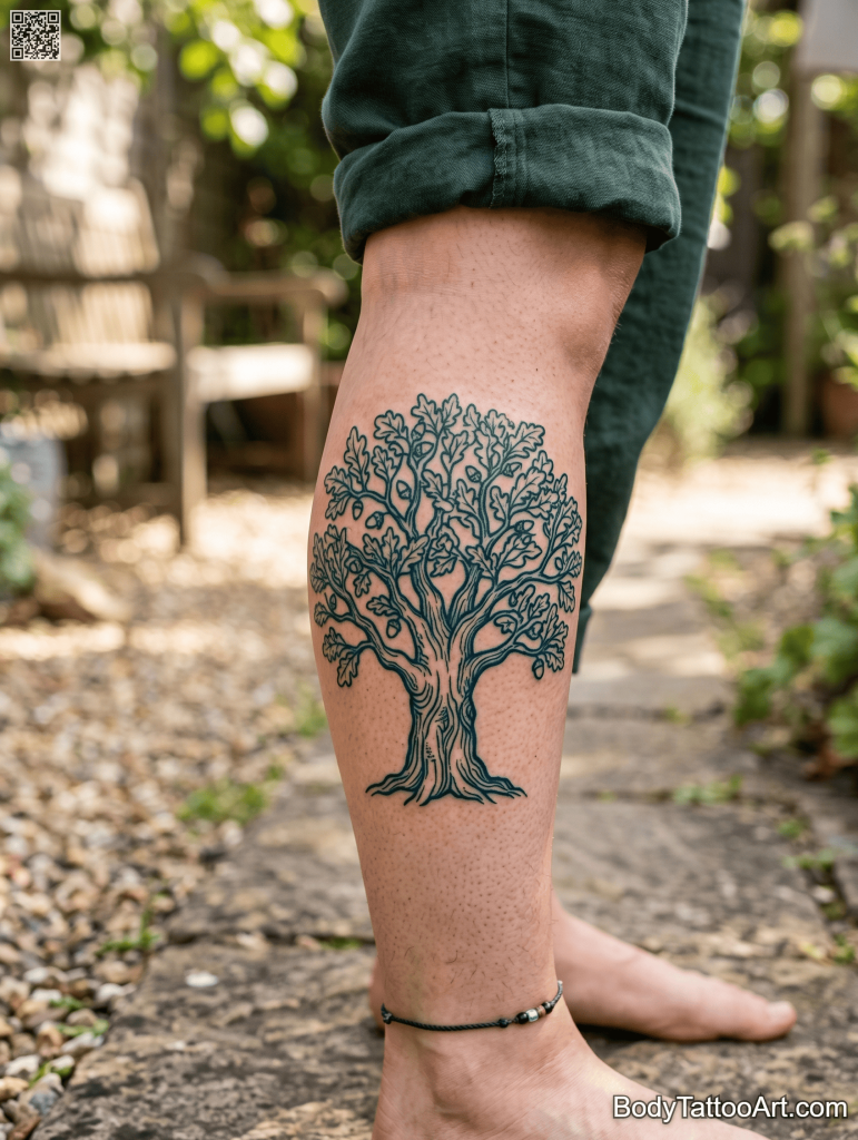 sumi-e Oak Tree Tattoos