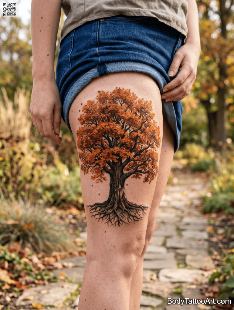 Color realism Oak Tree Tattoos