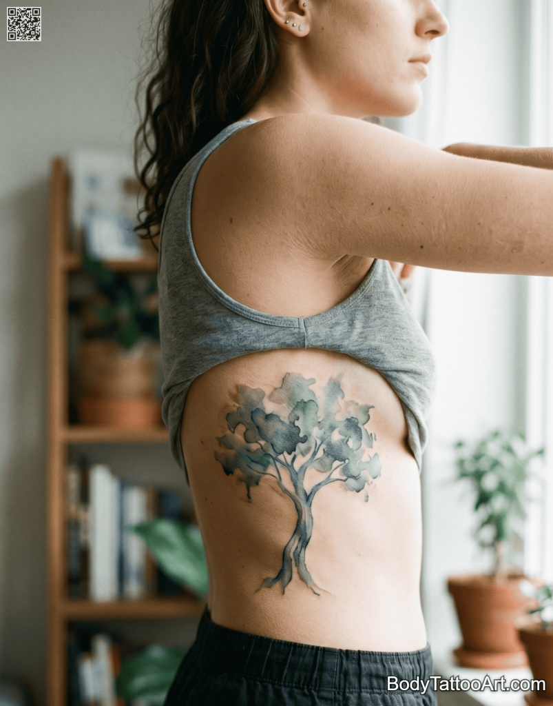 Watercolor Oak Tree Tattoos