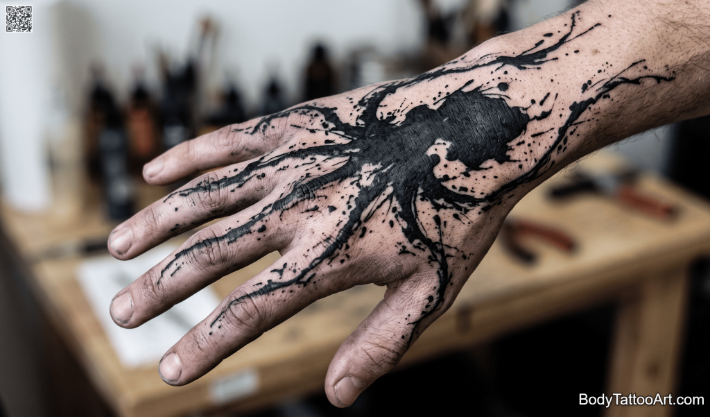Abstract expressionist blackwork Octopus Tattoos