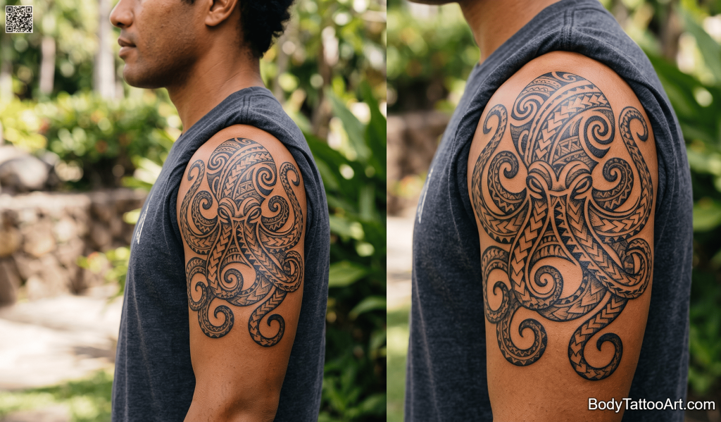 tribal Octopus Tattoos