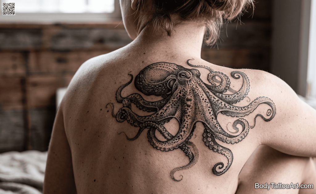stippling Octopus Tattoos