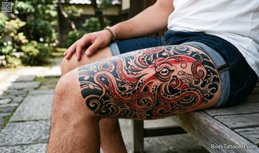 tebori-inspired Octopus Tattoos