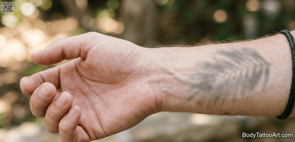 Grey-wash conceptual Palm Leaf Tattoos