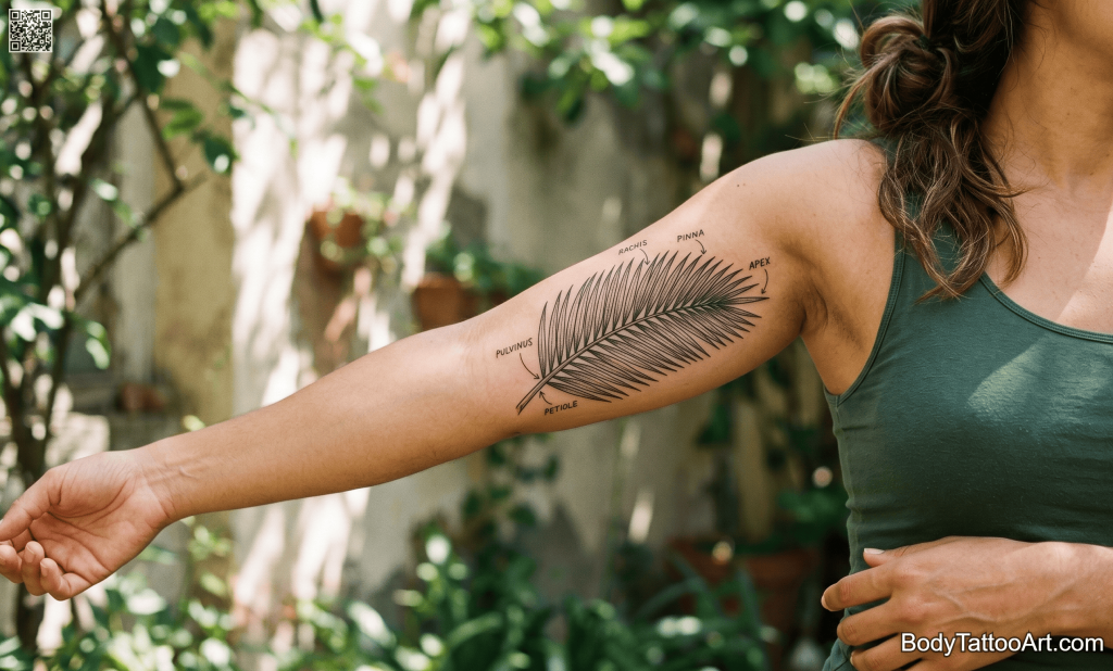 Illustrative botanical Palm Leaf Tattoos