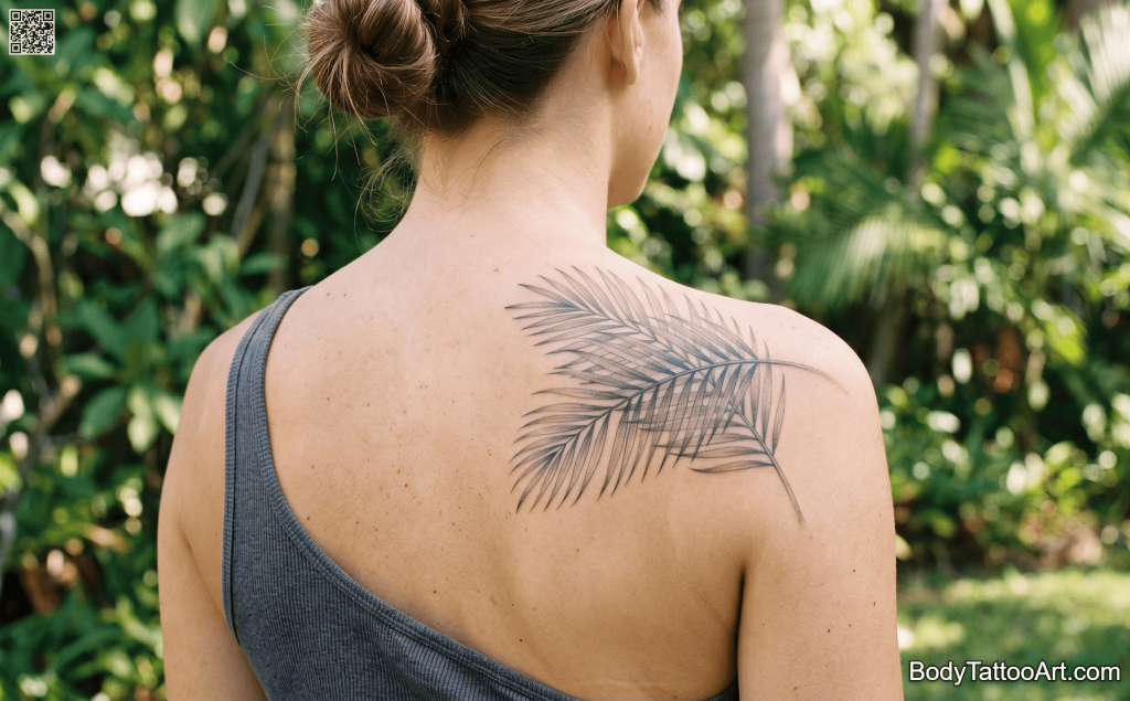 Grey-wash realism Palm Leaf Tattoos