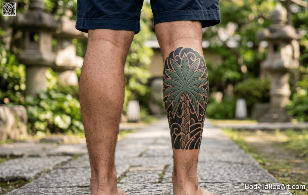  Japanese traditional Palm Leaf Tattoos