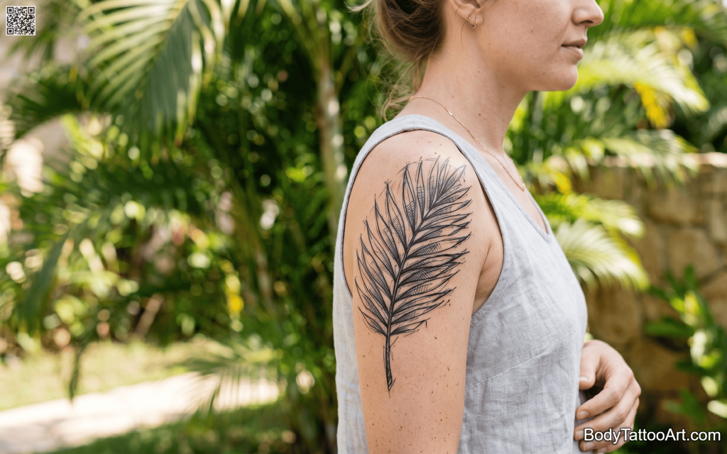 Sketch / illustrative Palm Leaf Tattoos