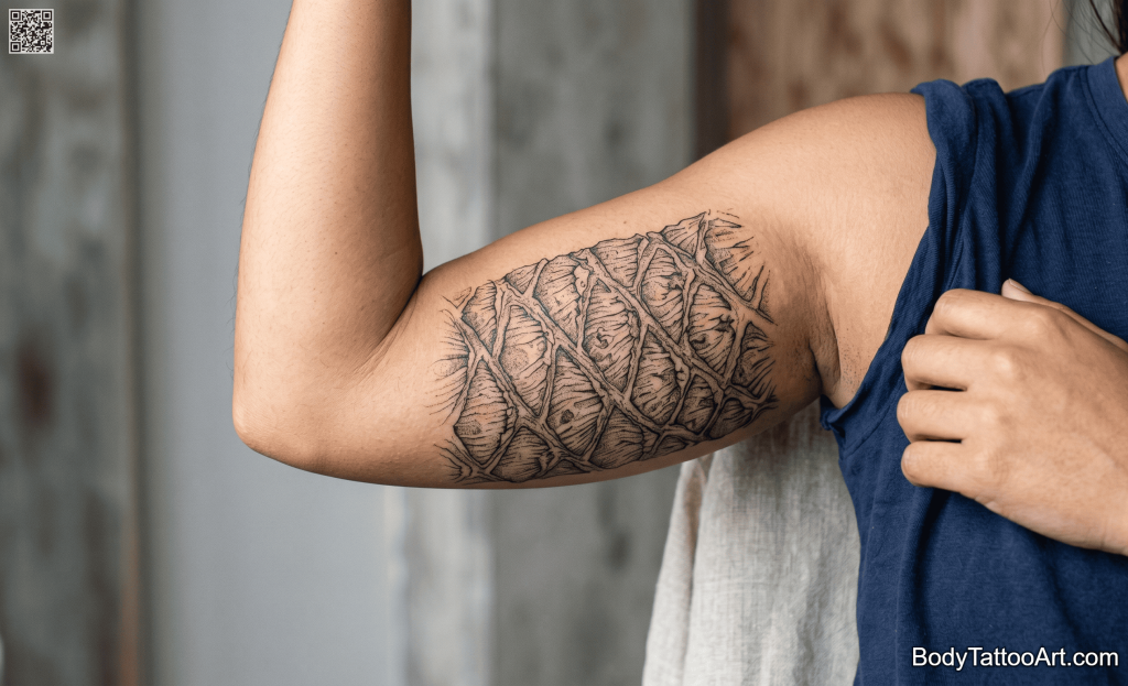 Hyperrealistic fine line Palm Tree Tattoos