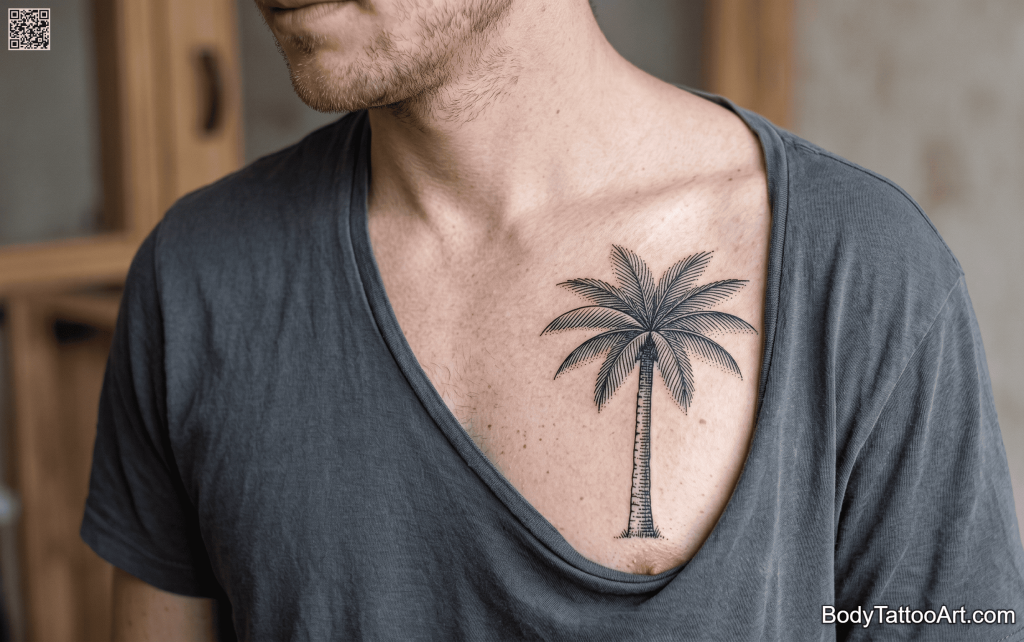  etching Palm Tree Tattoos