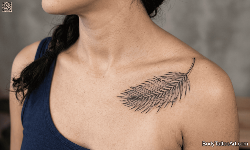  Fine line realism Palm Tree Tattoos