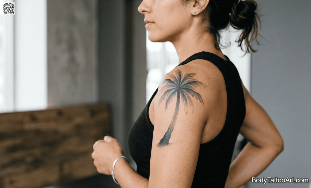  ink wash Palm Tree Tattoos