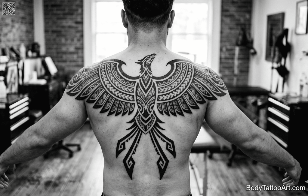 Tribal blackwork Phoenix Tattoos